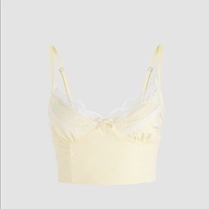 Cider Yellow Lace Cropped Cami